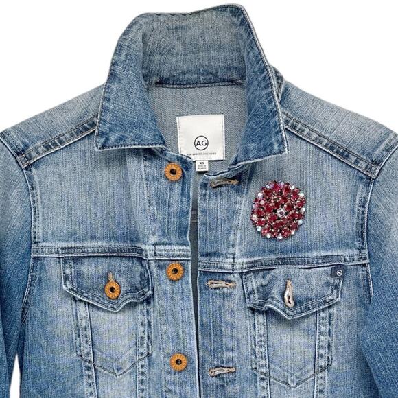 BROOCH Vintage Ruby Red Rhinestone Dome - Picture 4 of 5